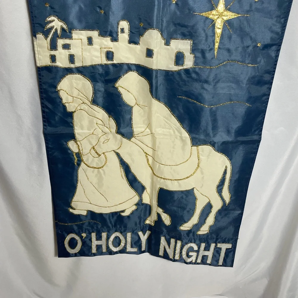 Vintage 1998 O Holy Night Nativity Christmas Banner 28x44 Flag